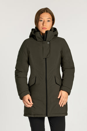 Manteau d'hiver corporatif vert pour les entreprises. Éco-responsable avec tissu recyclé pour homme allant jusqu'à Taille Plus.