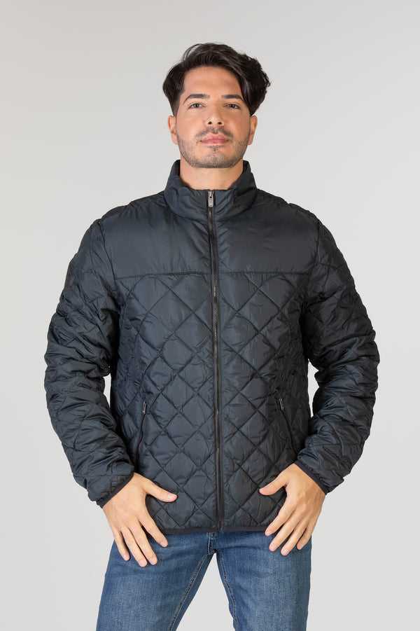 Manteau léger corporatif noir pour les entreprises. Éco-responsable avec tissu recyclé pour homme allant jusqu'à Taille Plus. Doudoune matelassée.