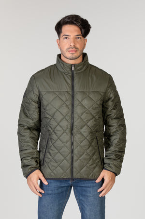 Manteau léger corporatif vert pour les entreprises. Éco-responsable avec tissu recyclé pour homme allant jusqu'à Taille Plus. Doudoune matelassée.